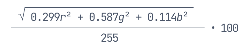 Perceived brightness formulat